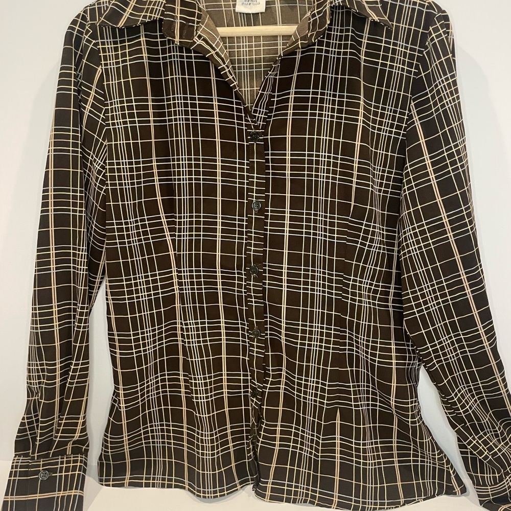 90s Fred David Plaid Button-Up Women's Top